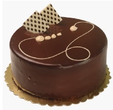 4 ile 6 kişilik yuvarlak sade çikolatalı yaş pasta Samsun pasta