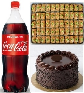 Günün Fırsatı Çikolatalı Pasta 1 kg Baklava ve 1 Litre Cola Samsun pasta