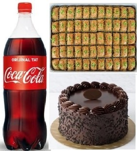 Günün Fırsatı Çikolatalı Pasta 1 kg Baklava ve 1 Litre Cola Samsun pasta
